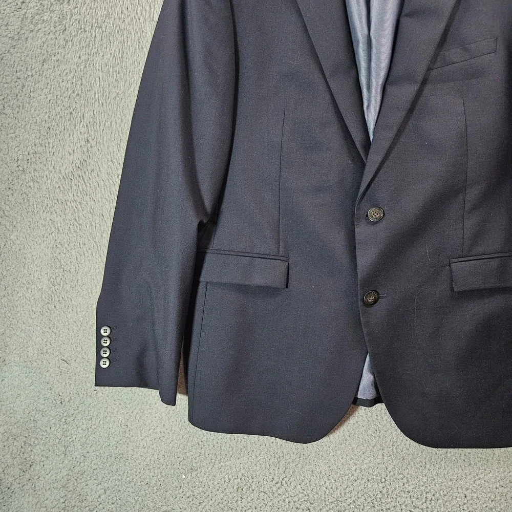 M&S Wool Suit Blazer Jacket Men‎ US 42 Eur 52 Medium Dark Navy Super 100's